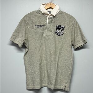 RALPH LAUREN POLO Shirt NEW YORK Quilted 67 BLEEKER Street Patches Rugby Medium‎